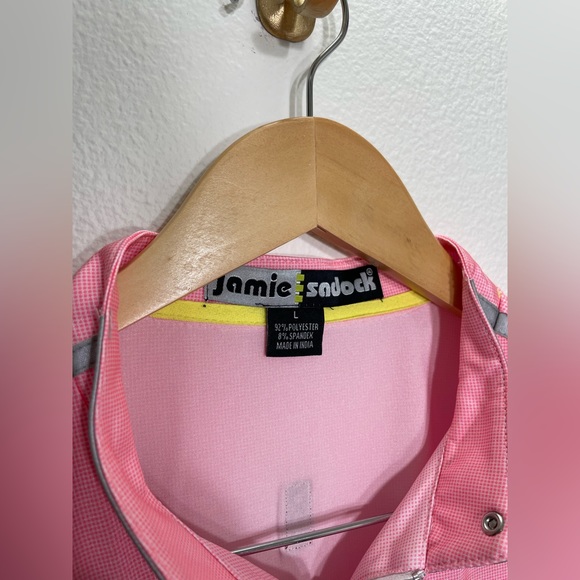 2/$10🌟Jamie sadock shirt size large pink tie front quarter zip golf shirt - Picture 3 of 7